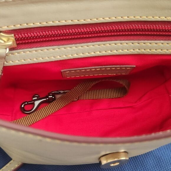 Dooney & Bourke Florentine Saddle Crossbody Bag in Light Taupe - Picture 5 of 8